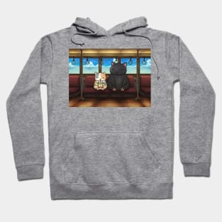 Cats on Sea Train Hoodie